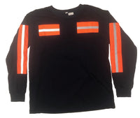 Low Pro Enhanced Visibility Reflective Long Sleeve T-Shirt, Navy w/Orange Striping