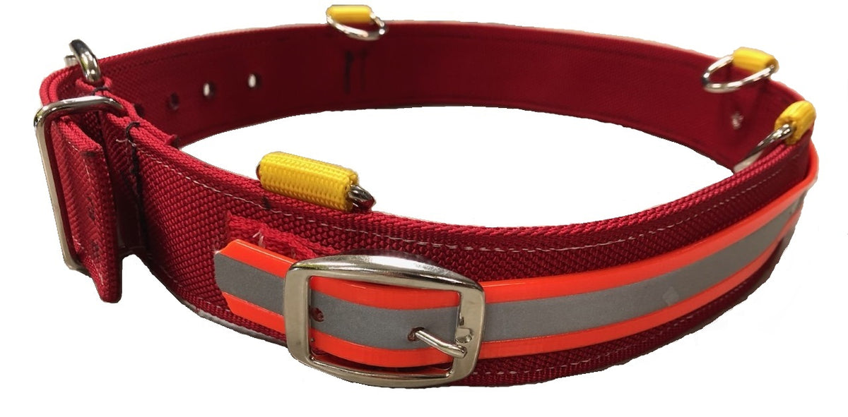 2" Red Nylon Mining Belt with 1" Reflective Side Strap Garrett