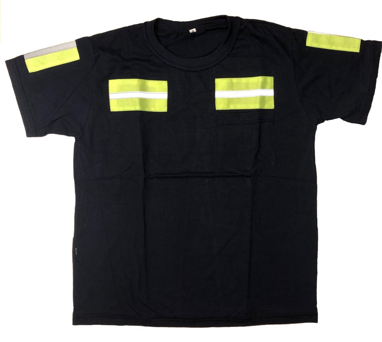 Low Pro Enhanced Visibility Short Sleeve T-Shirt, Navy w/Green Striping