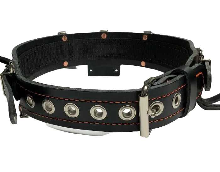 Low Pro Leather Mining Work Belt w/Brass OR Nickel Grommets IMPORTANT!! READ SIZING CHART BEFORE ORDERING BELT