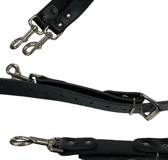 Low Pro 1 1/2" Clip On Leather Suspenders