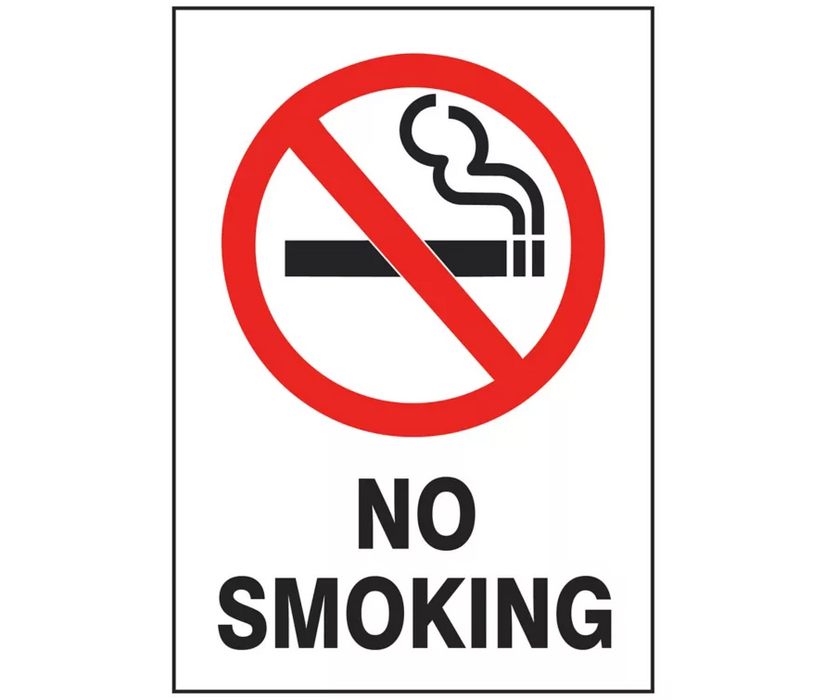 "No Smoking" Sign - Vinyl, Adhesive-Backed