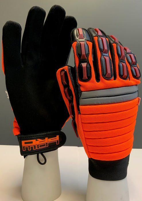 Low Pro Miners Mechanic Hi-Vis Smooth Palm Adjustable Metacarpal Gloves-LP400