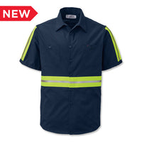 Aramark Enhanced Visibility Short-Sleeve Work Shirt/Lime WEB-2910