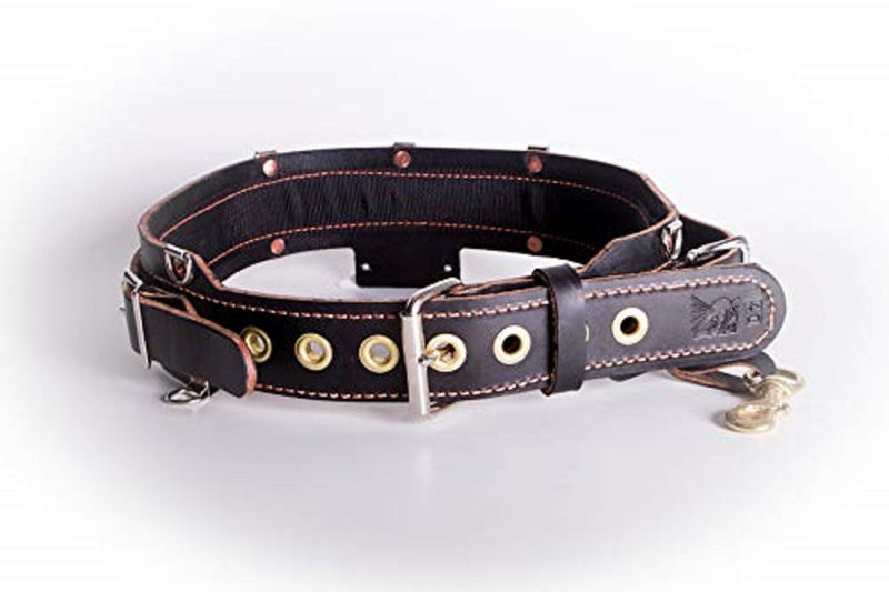 Low Pro Leather Mining Work Belt w/Brass OR Nickel Grommets IMPORTANT!! READ SIZING CHART BEFORE ORDERING BELT