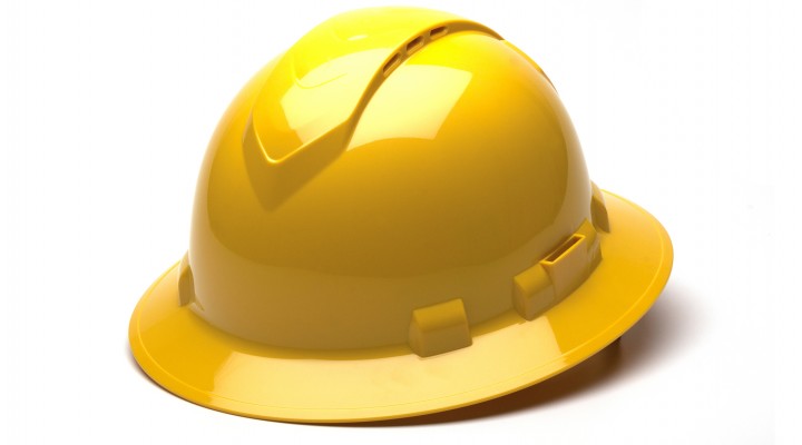 Pyramex HP54110V Ridgeline Full Brim Style 4-Point Vented Ratchet Hardhat