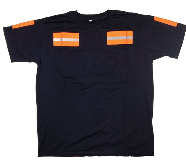 Low Pro Enhanced Visibility Short Sleeve T-Shirt Navy w/Orange Striping