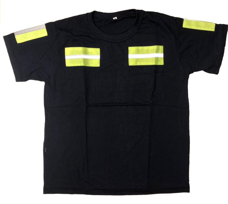 Low Pro Enhanced Visibility Short Sleeve T-Shirt,  Navy w/Green Striping