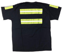 Low Pro Enhanced Visibility Short Sleeve T-Shirt,  Navy w/Green Striping